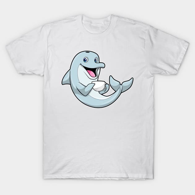 Dolphin with Cup of Coffee T-Shirt by Markus Schnabel